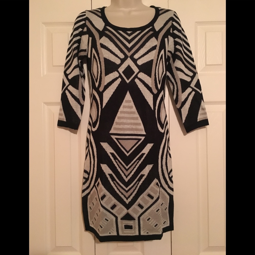 SOLD! Geometric Aztec Sweater Dress Size S